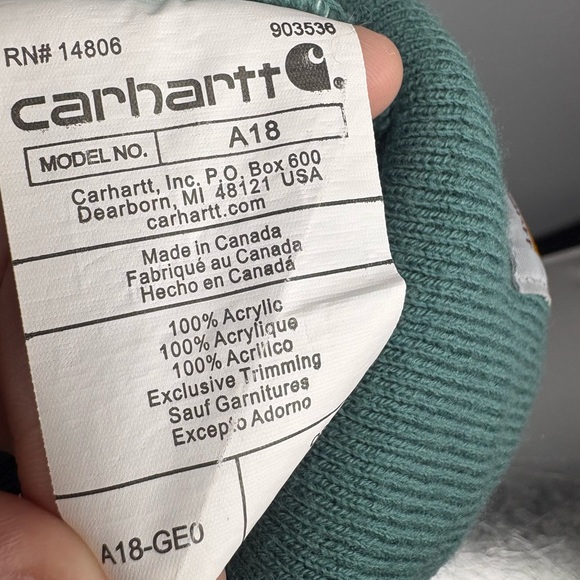 Carhartt A18-GE0 Sea Pine Knit Cuffed Beanie - Picture 5 of 5